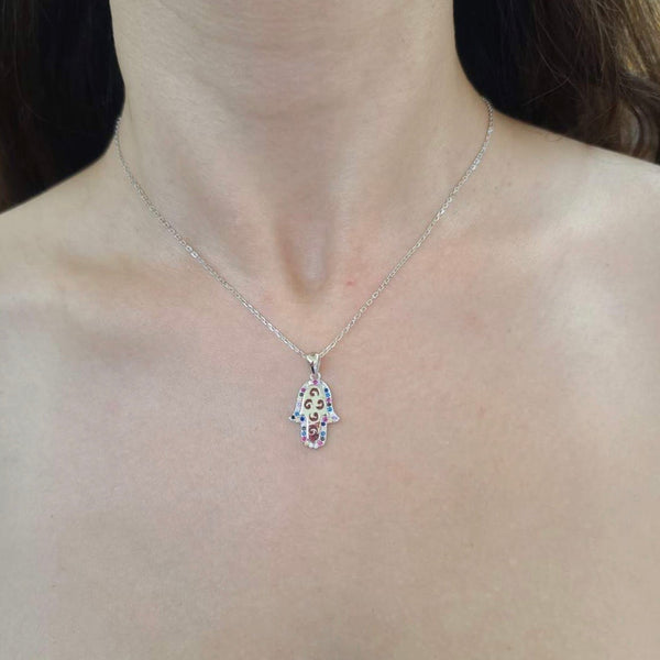 Hamsa Necklace Greek Jewelry