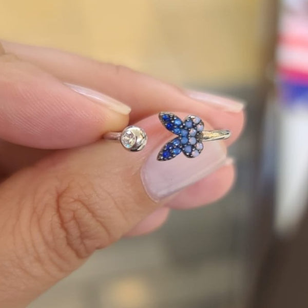 Butterfly Delicate Ring 925 Sterling Silver Adjustable