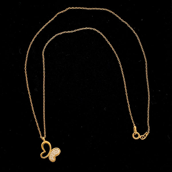 Single Butterfly Sterling Silver Necklace