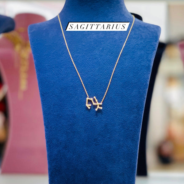 New Trendy Zodiac Sign Sterling Silver Necklace