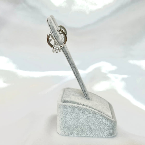 Stylish Huggie Hoops Sterling Silver Earrings