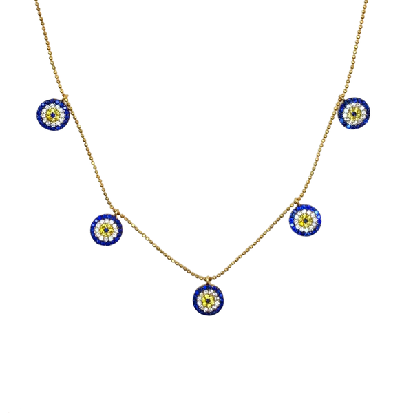 Bigger Multiple Evil Eye Sterling Silver Necklace