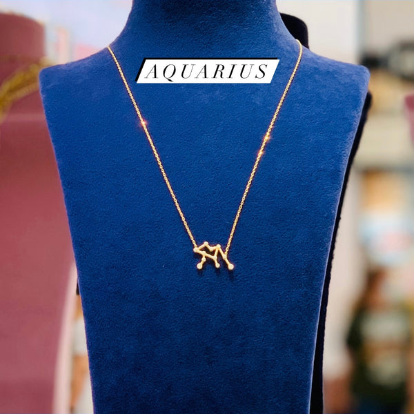 New Trendy Zodiac Sign Sterling Silver Necklace