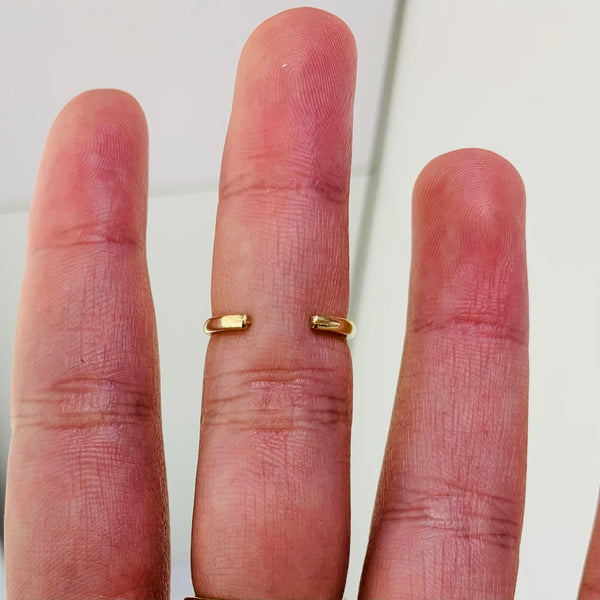 Gold Plated Tiny cRectangular Sterling Silver Ring
