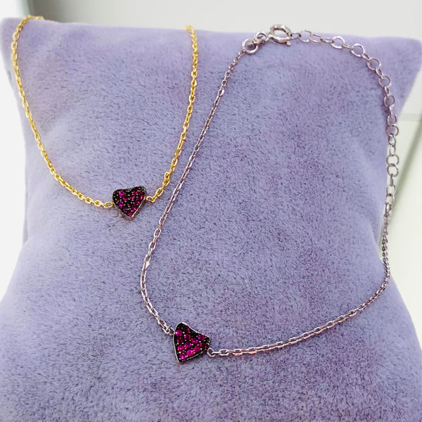Tiny Heart Sterling Silver Bracelet
