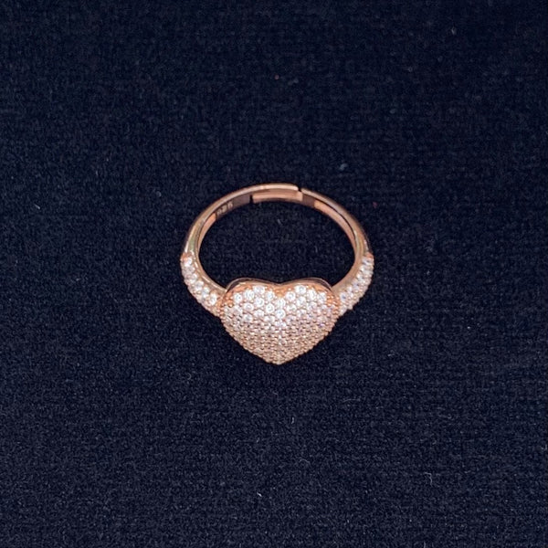 3D Heart Sterling Silver Ring