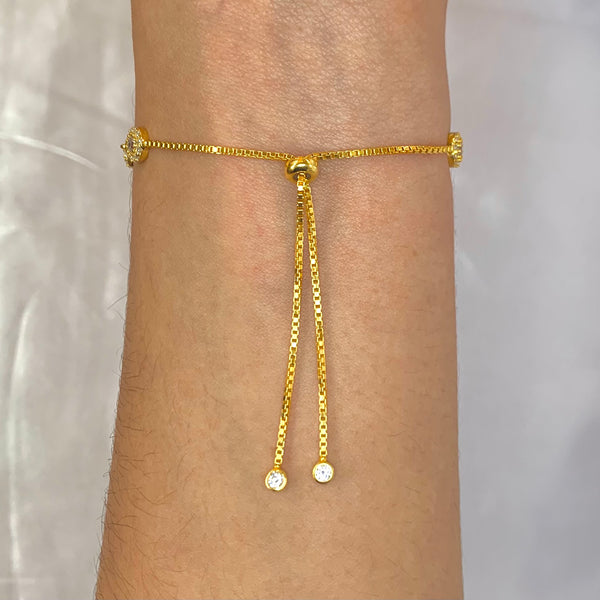 Super Shiny White Crystals Sterling Silver Bracelet