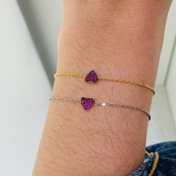 Tiny Heart Sterling Silver Bracelet
