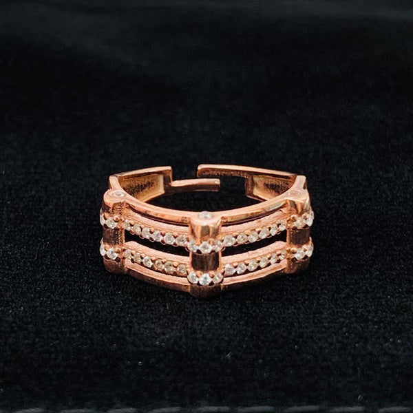 Rose Gold Cage Sterling Silver Ring