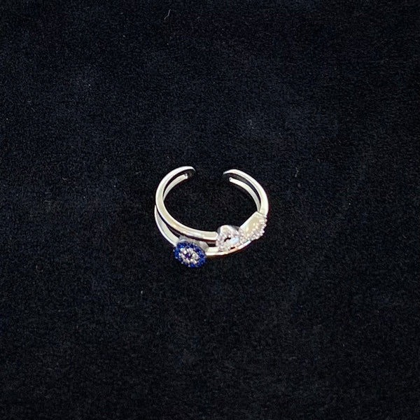 Infinity Evil Eye Sterling Silver Ring