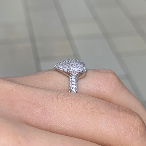 3D Heart Sterling Silver Ring