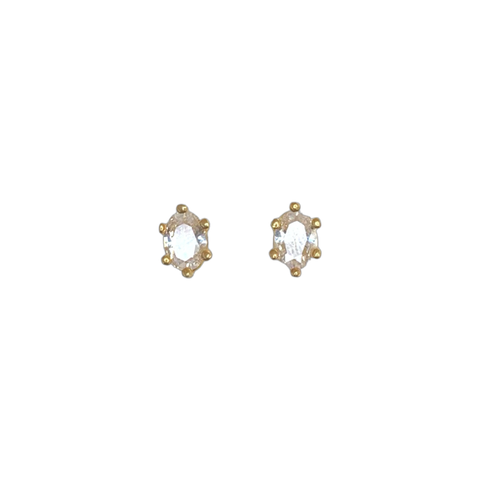 Elliptic Crystal Sterling Silver Stud Earrings