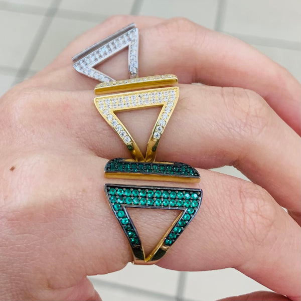 Authentic Gladiator Geometric Sterling Silver Ring