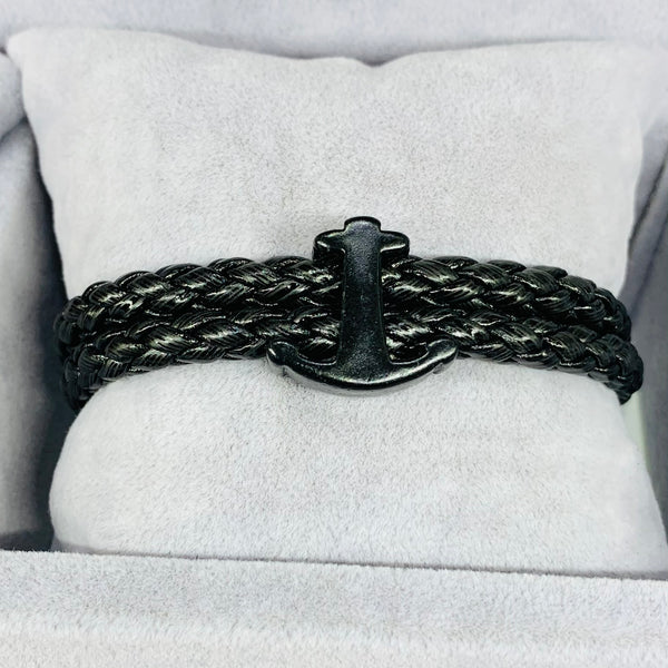 Anchor Leather Men Bracelet