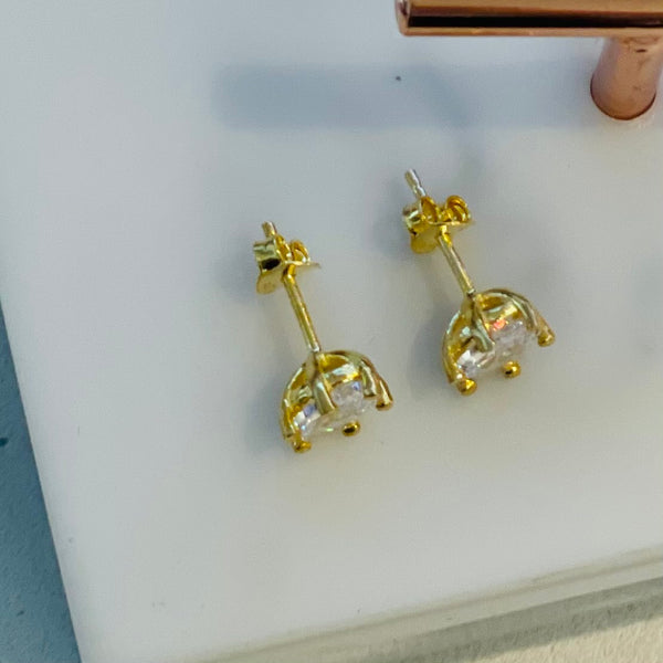 Elliptic Crystal Sterling Silver Stud Earrings
