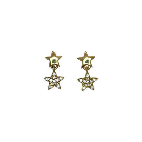 Star Dangling Sterling Silver Earrings