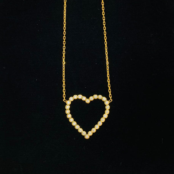 Single Big Heart Sterling Silver Necklace