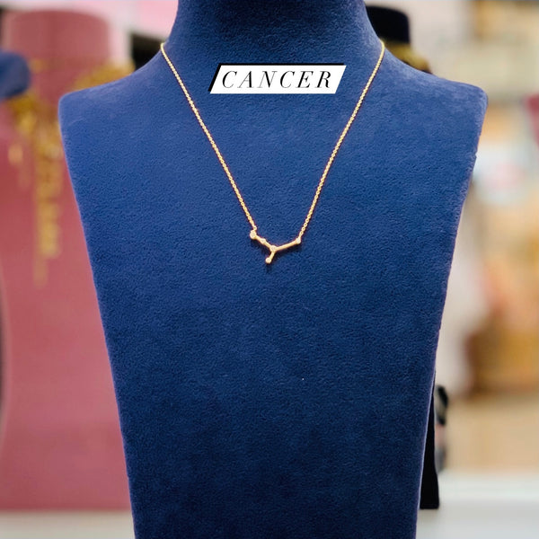 New Trendy Zodiac Sign Sterling Silver Necklace