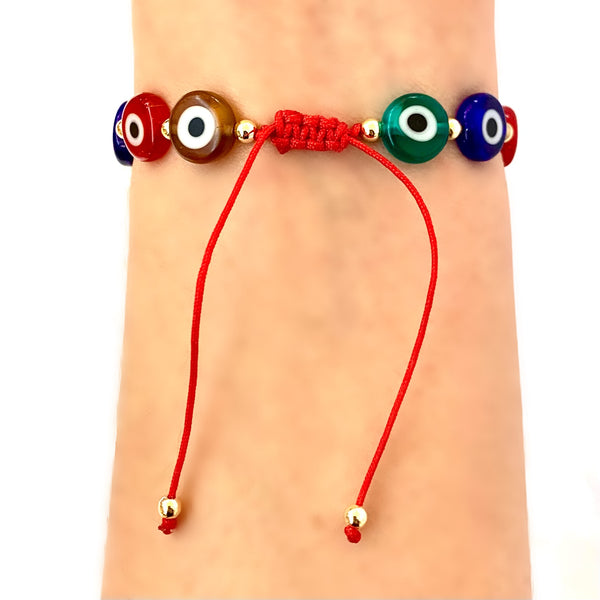 Multicolor Evil Eye Adjustable Protection Bracelet Red String Bracelet
