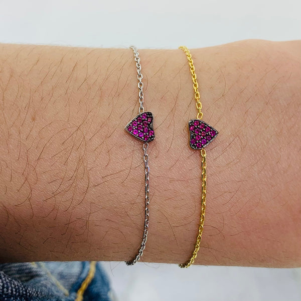 Tiny Heart Sterling Silver Bracelet