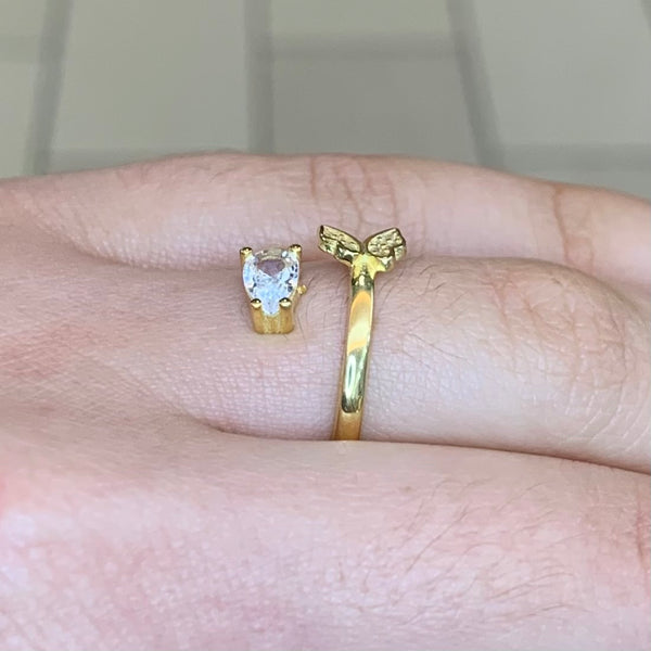 Handmade Butterfly Crystal Sterling Silver Ring