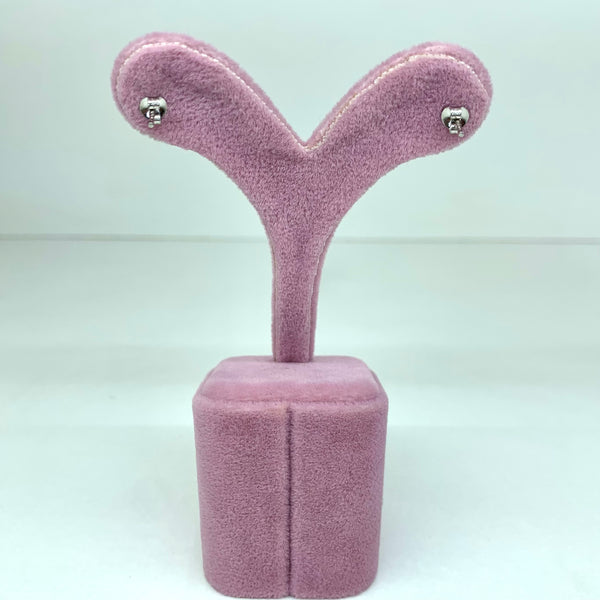 Heart Shape Stud Earrings with Crystals