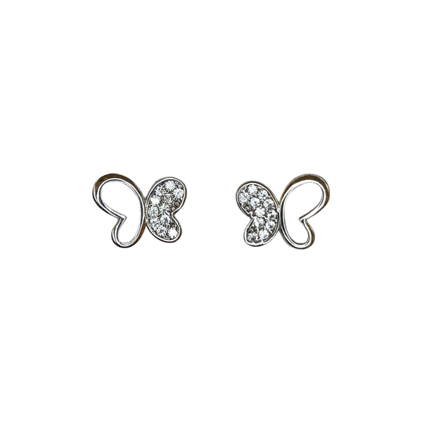 Butterfly Stud Sterling Silver Earrings