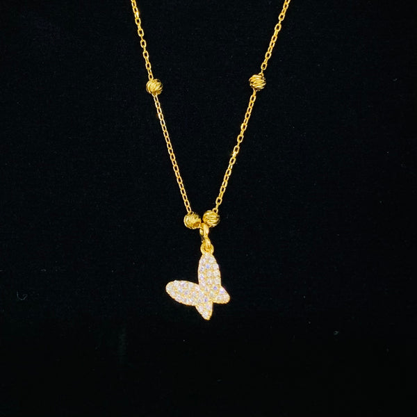 Mini Butterfly Sterling Silver Necklace with Ball Chain