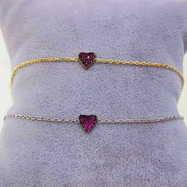 Tiny Heart Sterling Silver Bracelet