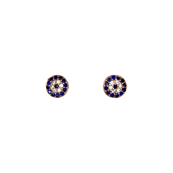 Evil Eye Stud Earrings Crystals CZ