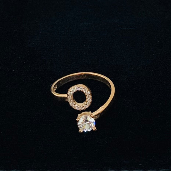 Rose Gold Plated Stylish Adjustable Sterling Silver Ring
