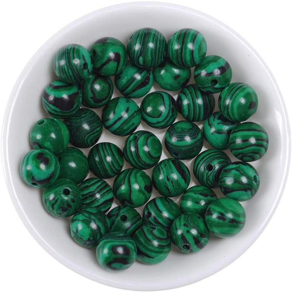 Malachite with Cross Crystal Men Women Natural Gemstone Beaded Bracelet