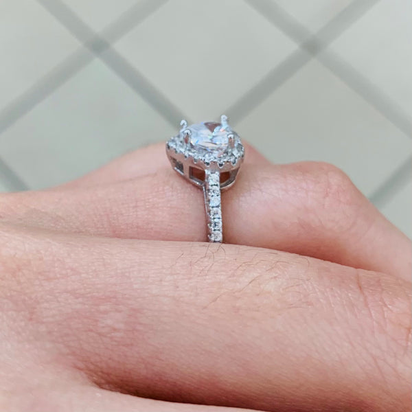 Super Shiny Heart Shape Sterling Silver Ring