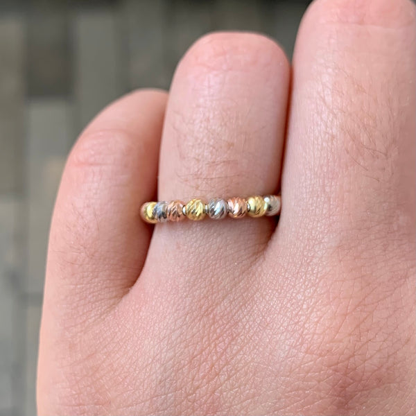 Triple Color Stylish Sterling Silver Ring