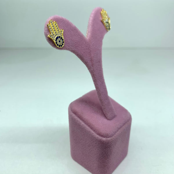 Hamsa Evil Eye Sterling Silver Earrings