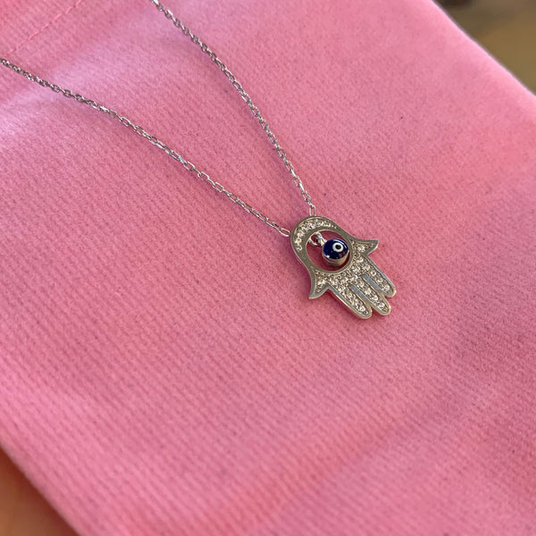 Hamsa Evil Eye Necklace Turkish Jewelry