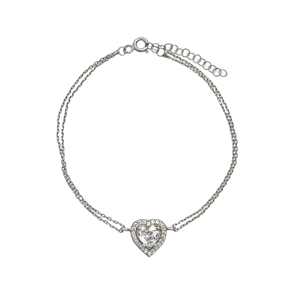 Mini Single Heart Sterling Silver Bracelet