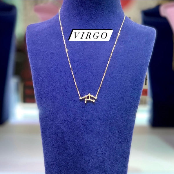 New Trendy Zodiac Sign Sterling Silver Necklace