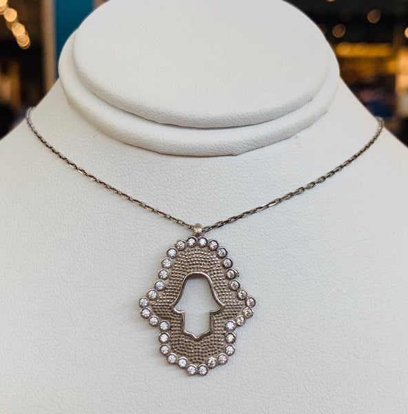 Hamsa Sterling Silver Necklace