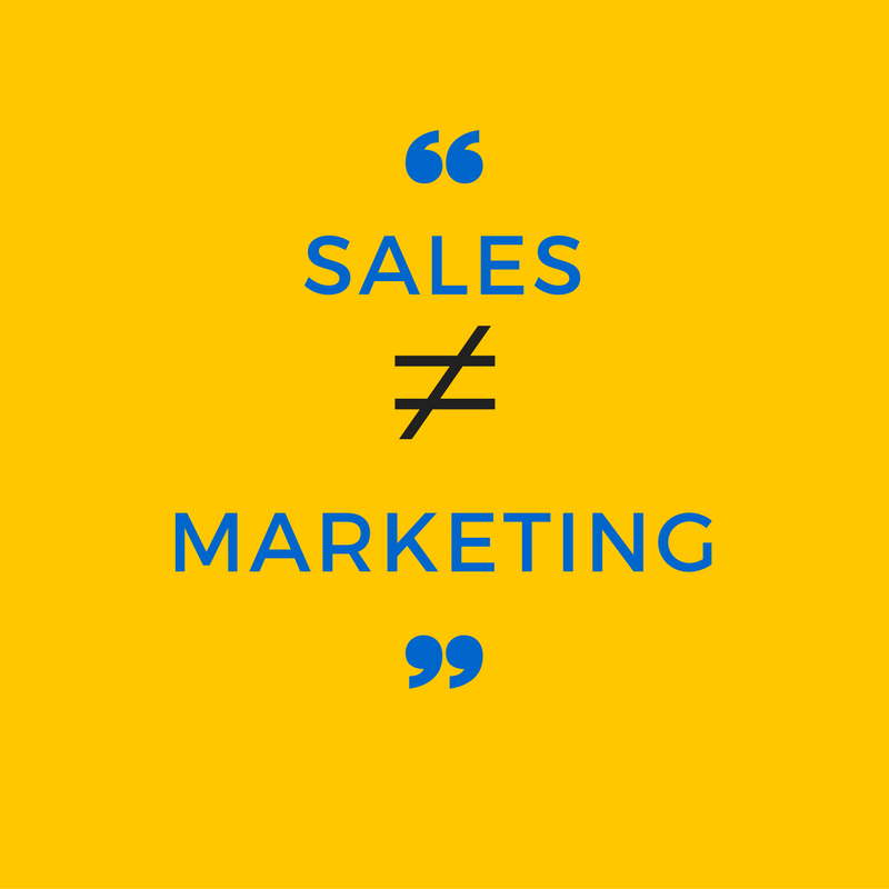 sales is not marketing