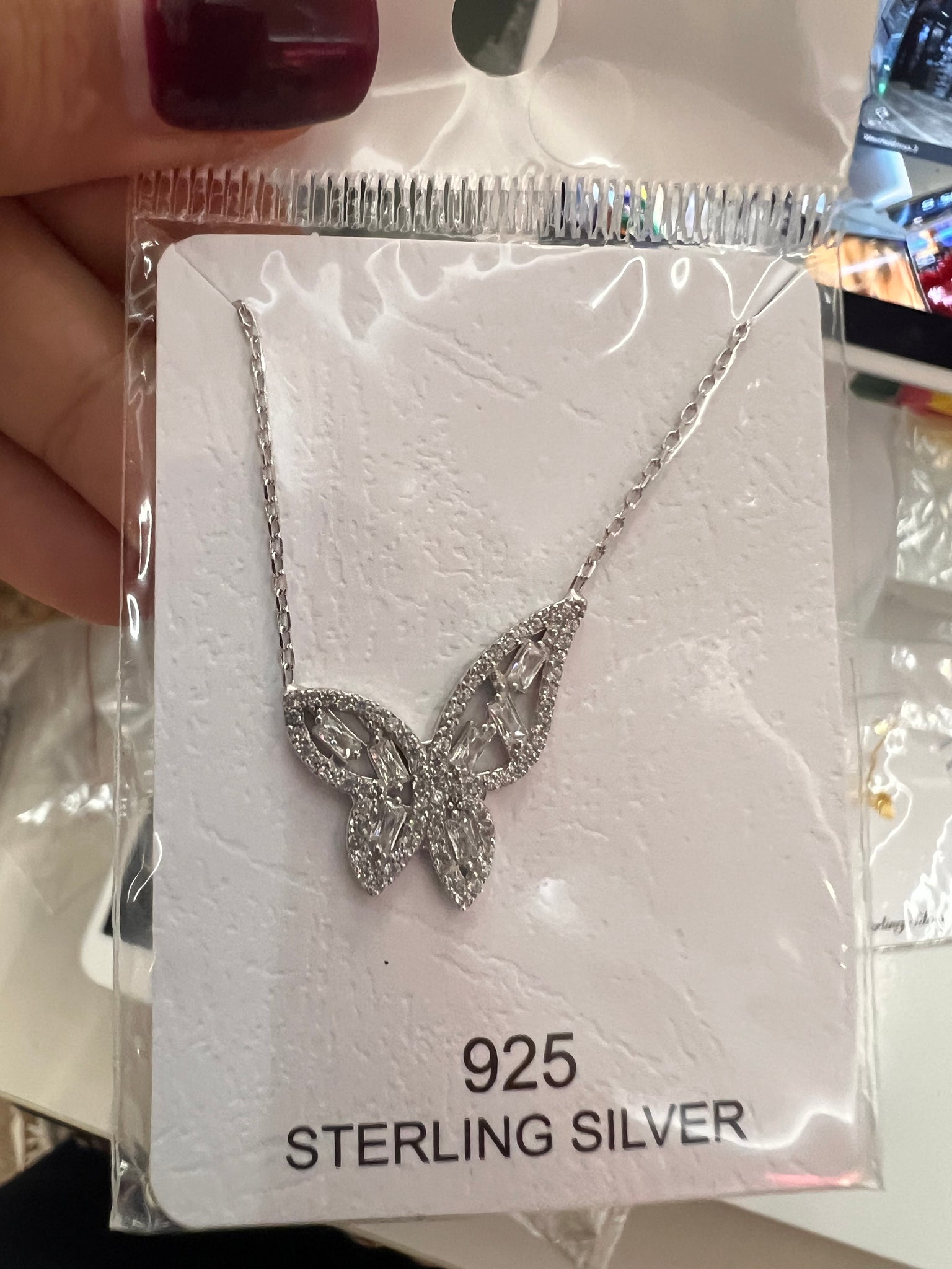 925 Sterling Silver Necklace Butterfly Model 10