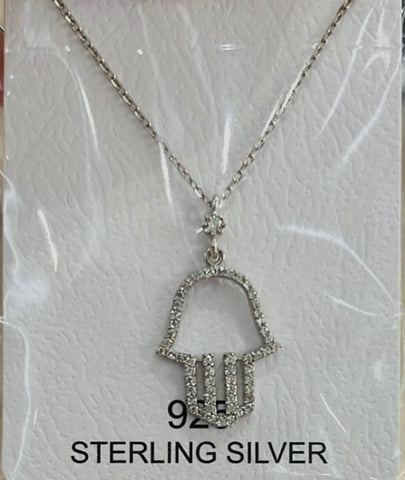 925 Sterling Silver Necklace Hamsa Model 10
