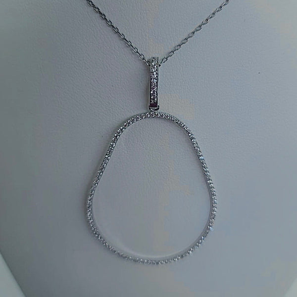 Stylish Crystal Shinning Necklace Sterling Silver