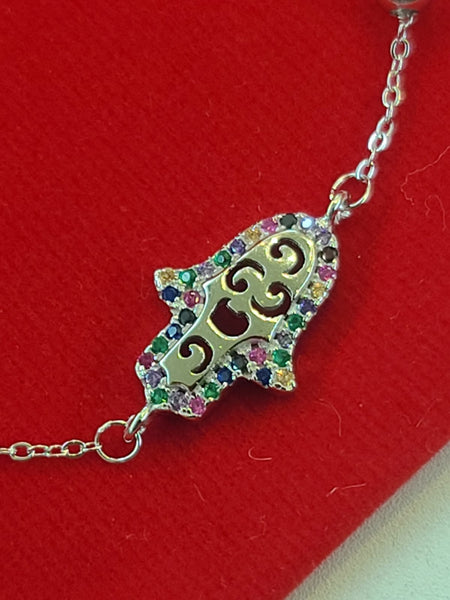 Multicolor Hamsa Bracelet Turkish Jewelry