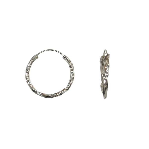 Medium Twisted Sterling Silver Hoops Earrings