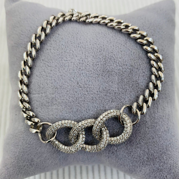 Triple Hoops Sterling Silver Bracelet