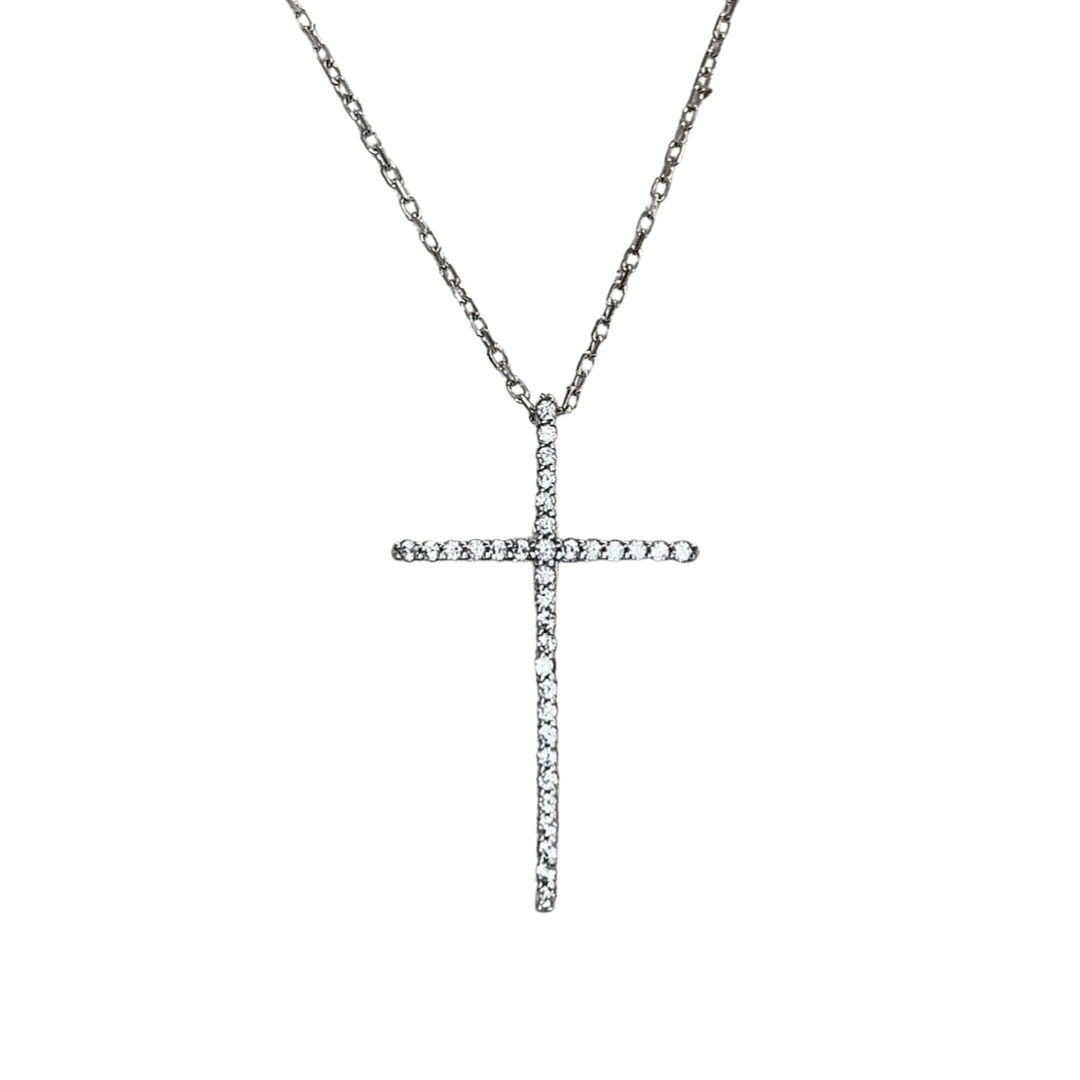 Thin Cross Sterling Silver Necklace