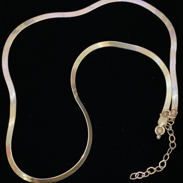 Herringbone Snake Chain Sterling Silver Necklace