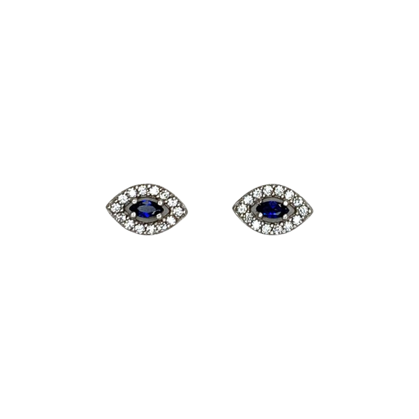 Blue Stone Eye Shape Evil Eye Earrings
