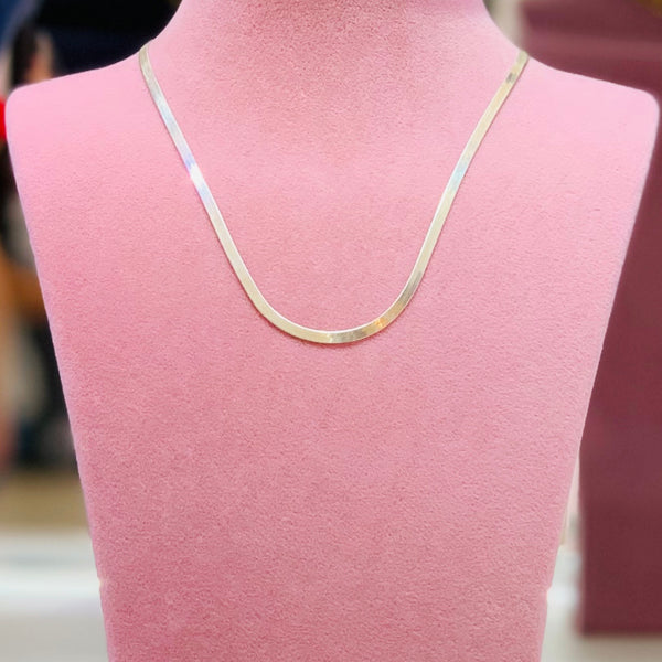 Herringbone Snake Chain Sterling Silver Necklace